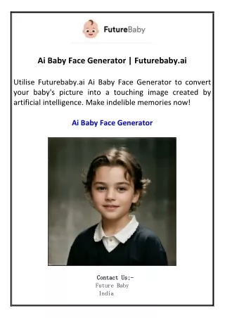 Ai Baby Face Generator Futurebaby.ai