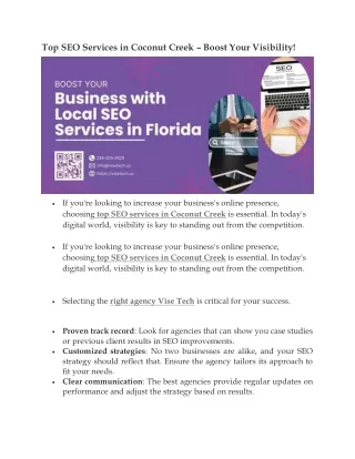 Top SEO Services in Coconut Creek