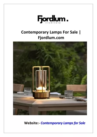 Contemporary Lamps For Sale  Fjordlum.com