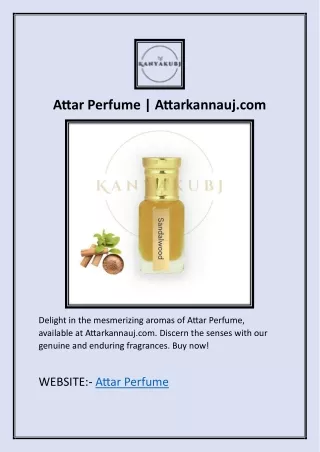 Natural Attars | Attarkannauj.com