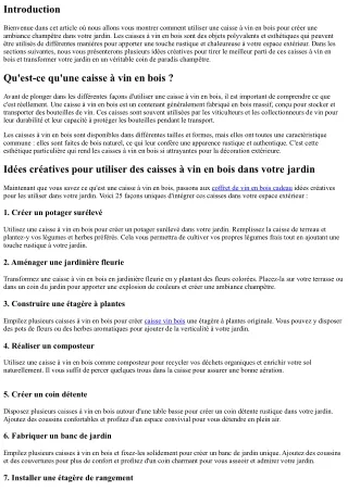 Comment utiliser une caisse à vin en bois pour créer une ambiance champêtre dans