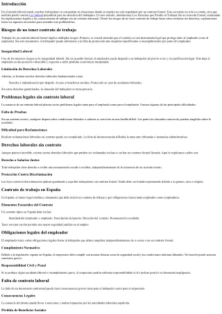 Los Derechos que Pierdes al Trabajar Sin un Acuerdo Formal