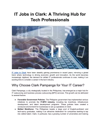 IT Jobs in Clark_ A Thriving Hub for Tech Professionals