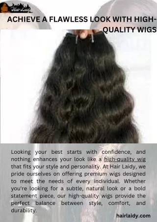 Discover the Elegance of High Quality Wigs for Every Occasion