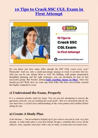 10 Tips to Crack SSC CGL Exam in First Attempt