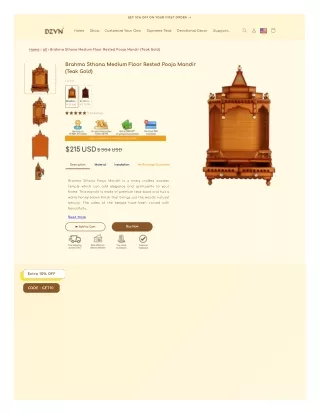 Brahma Sthana Medium Floor Rested Pooja Mandir