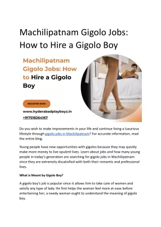 Machilipatnam Gigolo Jobs_ How to Hire a Gigolo Boy