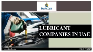 LUBRICANT COMPANIES IN UAE