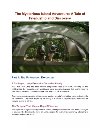 The Mysterious Island Adventure_ A Tale of Friendship and Discovery