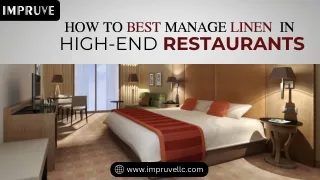 How to Best Manage Linen  in  High-End Restaurants