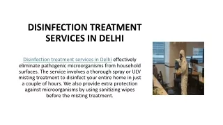 DISINFECTION TRATMENT IN DELHI