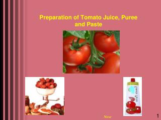 Preparation of Tomato Juice, Puree and Paste