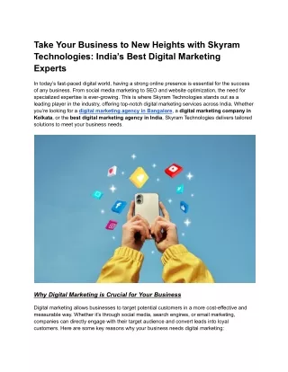 Take Your Business to New Heights with Skyram Technologies_ India’s Best Digital Marketing Experts