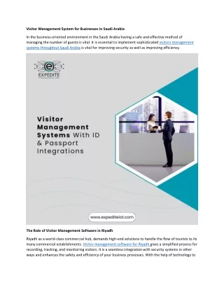 Visitor Management System in KSA
