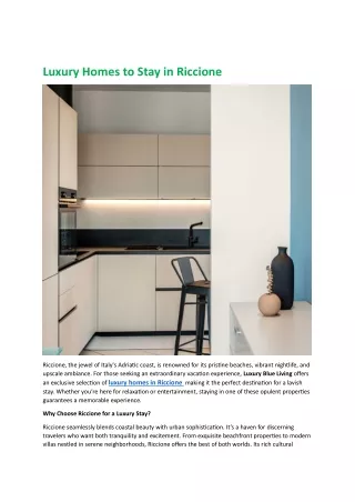 Luxury Homes to Stay in Riccione