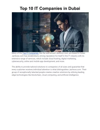 Top 10 IT Companies in Dubai