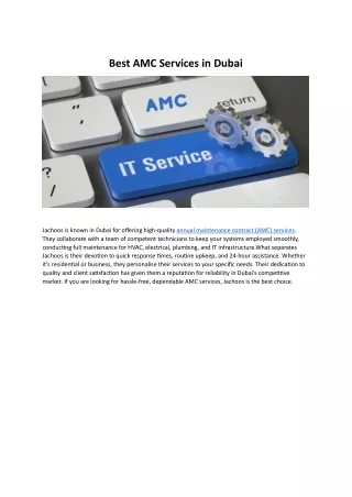 Best AMC Services in Dubai
