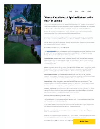 Vivanta Katra Hotel A Spiritual Retreat in the Heart of Jammu