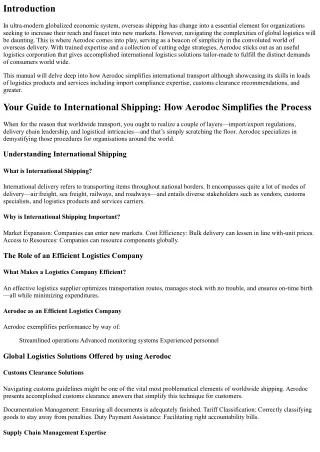 Your Guide to International Shipping: How Aerodoc Simplifies the Process