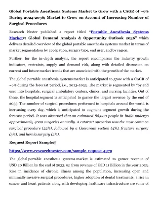 Portable Anesthesia Systems Market