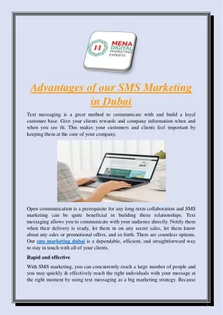 Advantages of our SMS Marketing in Dubai