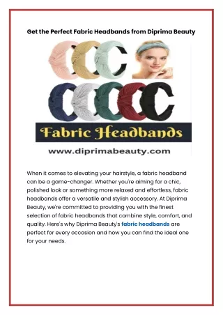 Get the Perfect Fabric Headbands from Diprima Beauty