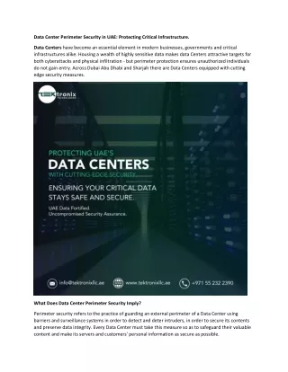 Data Center Perimeter Security in UAE