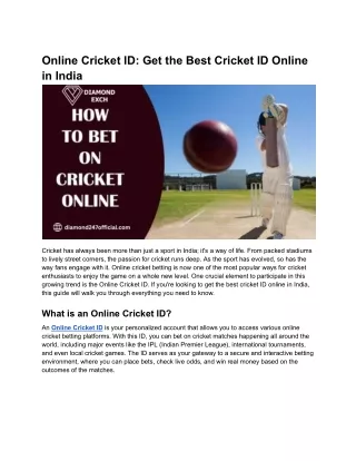 Online Cricket ID_ Get the Best Cricket ID Online in India