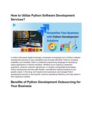 Harnessing the Power of Python Software Development for Your Business