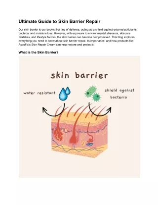 Ultimate Guide to Skin Barrier Repair