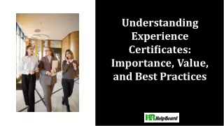 Experience Certificate Sample