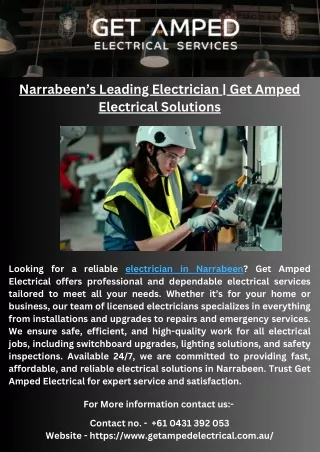 Narrabeen’s Leading Electrician  Get Amped Electrical Solutions