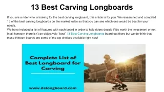13 Best Carving Longboards