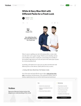 White & Navy Blue Shirt with Different Pants for a Fresh Look