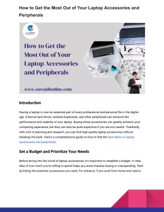 _How to Get the Most Out of Your Laptop Accessories and Peripherals