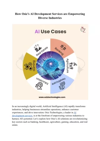 How Osiz’s AI Development Services are Empowering Diverse Industries