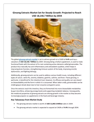 Ginseng Extracts Market