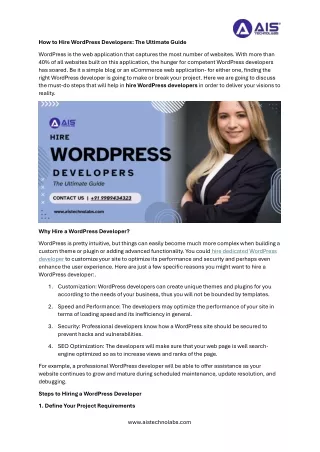 Unlock Your Website's Potential: Hire Expert WordPress Developers Today