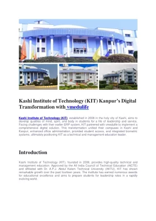 From Challenges to Solutions: KIT’s Digital Transformation Story with vmedulife