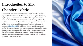 Introduction to Silk Chanderi Fabric