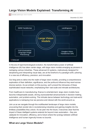 Large Vision Models Explained Transforming AI