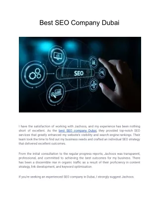 Best SEO Company Dubai