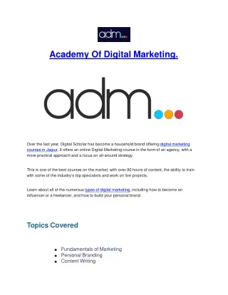 Academy Of Digital Marketing.