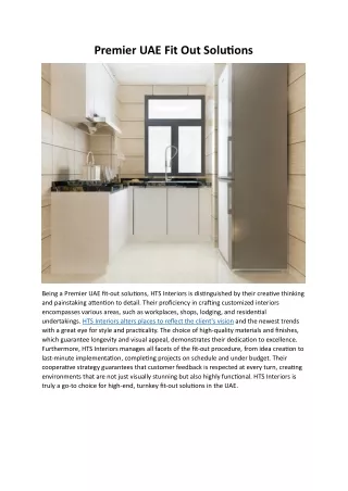 Premier UAE Fit Out Solutions