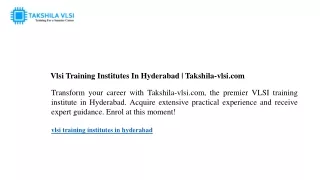 Vlsi Training Institutes In Hyderabad Takshila-vlsi.com