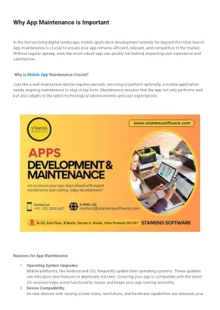 Why App Maintenance is Important?