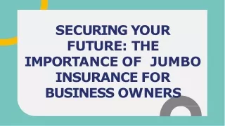 Jumbo Insurance for Business Owners Protecting Your Legacy