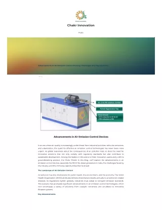 Advancements in Air Emission Control Devices Challenges and Opportunities