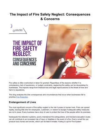 The Impact of Fire Safety Neglect: Consequences & Concerns