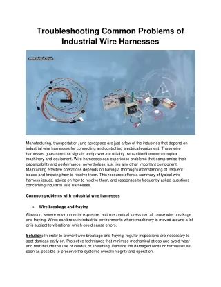 Troubleshooting Common Problems Of Industrial Wire Harnesses